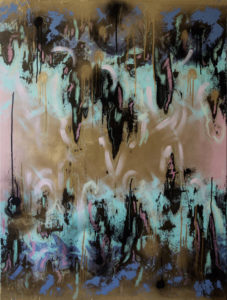 Gold Flaked Cotton Candy - Spray Paint - Mixed Media