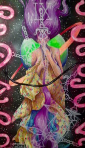 Spray Paint - Mural - Nine of Swords - Katie Paglialunga